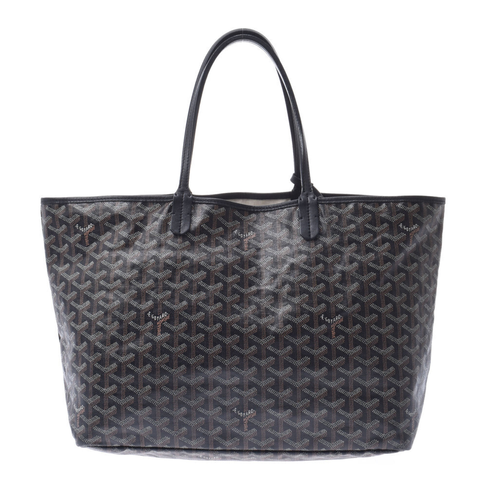 GOYARD Saint Louis Handbag Black Leather Tote Bag